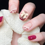 Press-On Nail Set Elegant Bow Reusable & Easy Application