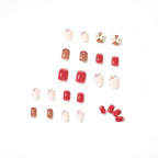 Press-On Nail Set Elegant Bow Reusable & Easy Application