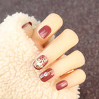 Press-On Nail Set Elegant Designs Strong Adhesive Reusable