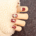 Press-On Nail Set Elegant Designs Strong Adhesive Reusable