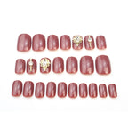 Press-On Nail Set Elegant Designs Strong Adhesive Reusable