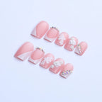 Press-On Nail Set Elegant Floral Acrylic Salon-Quality