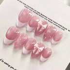 Press-On Nail Set Elegant Floral Adhesive Tabs