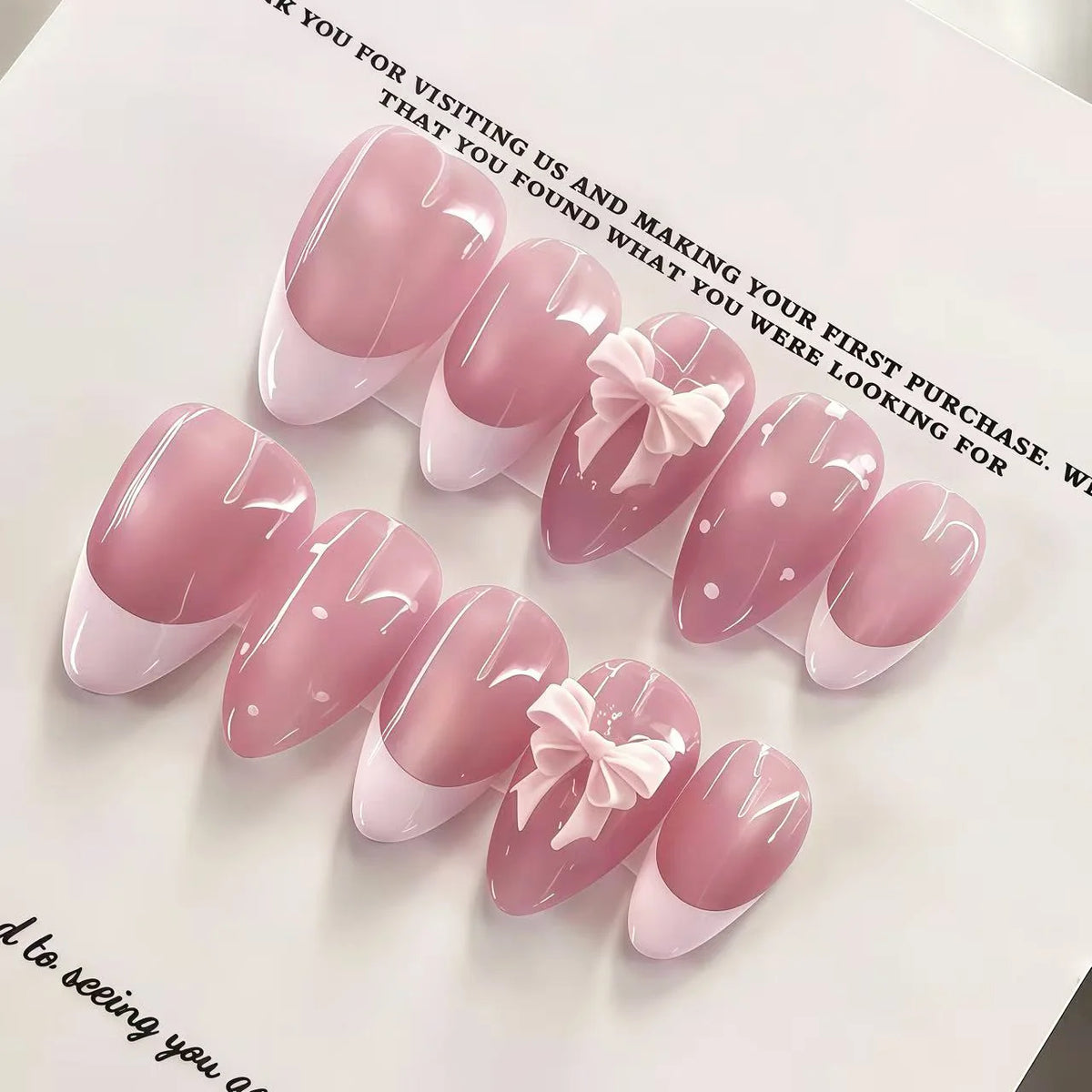 Press-On Nail Set Elegant Floral Adhesive Tabs