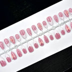 Press-On Nail Set Elegant Floral Adhesive Tabs