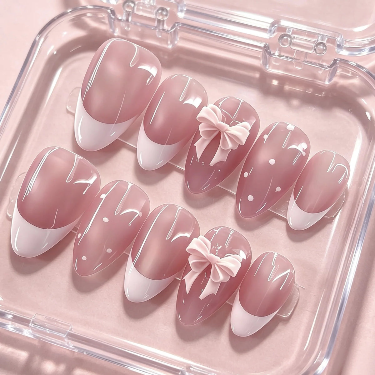 Press-On Nail Set Elegant Floral Adhesive Tabs