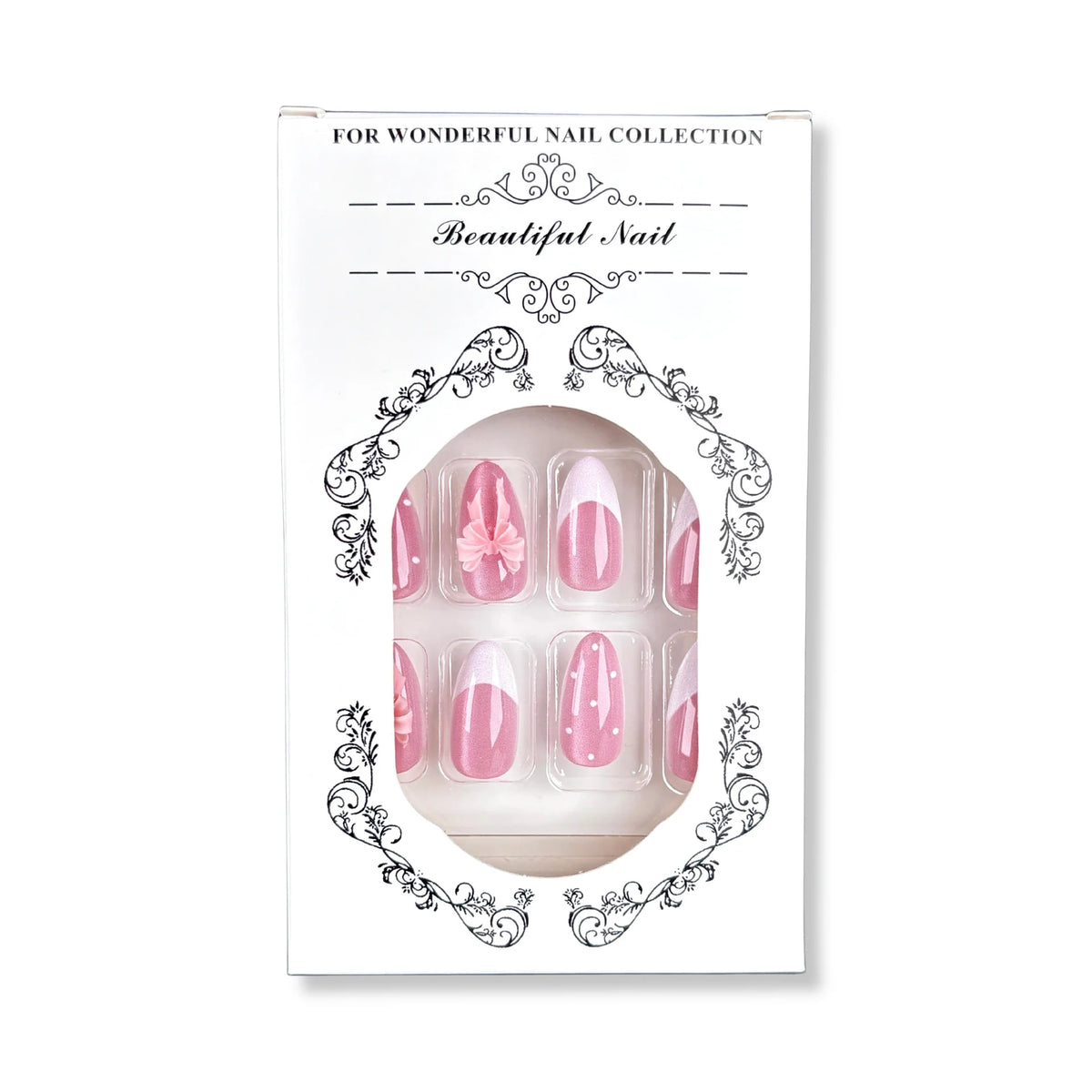 Press-On Nail Set Elegant Floral Adhesive Tabs