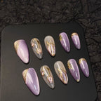 Press-On Nail Set Elegant Floral Secure Hold