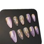 Press-On Nail Set Elegant Floral Secure Hold