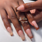 Press-On Nail Set Elegant Gradient Break-Resistant Easy Application