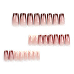 Press-On Nail Set Elegant Gradient Break-Resistant Easy Application