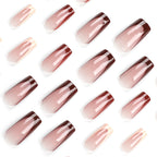 Press-On Nail Set Elegant Gradient Break-Resistant Easy Application