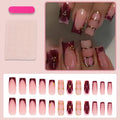 Press-On Nail Set Elegant Gradient Delicate Embellishments Easy Application