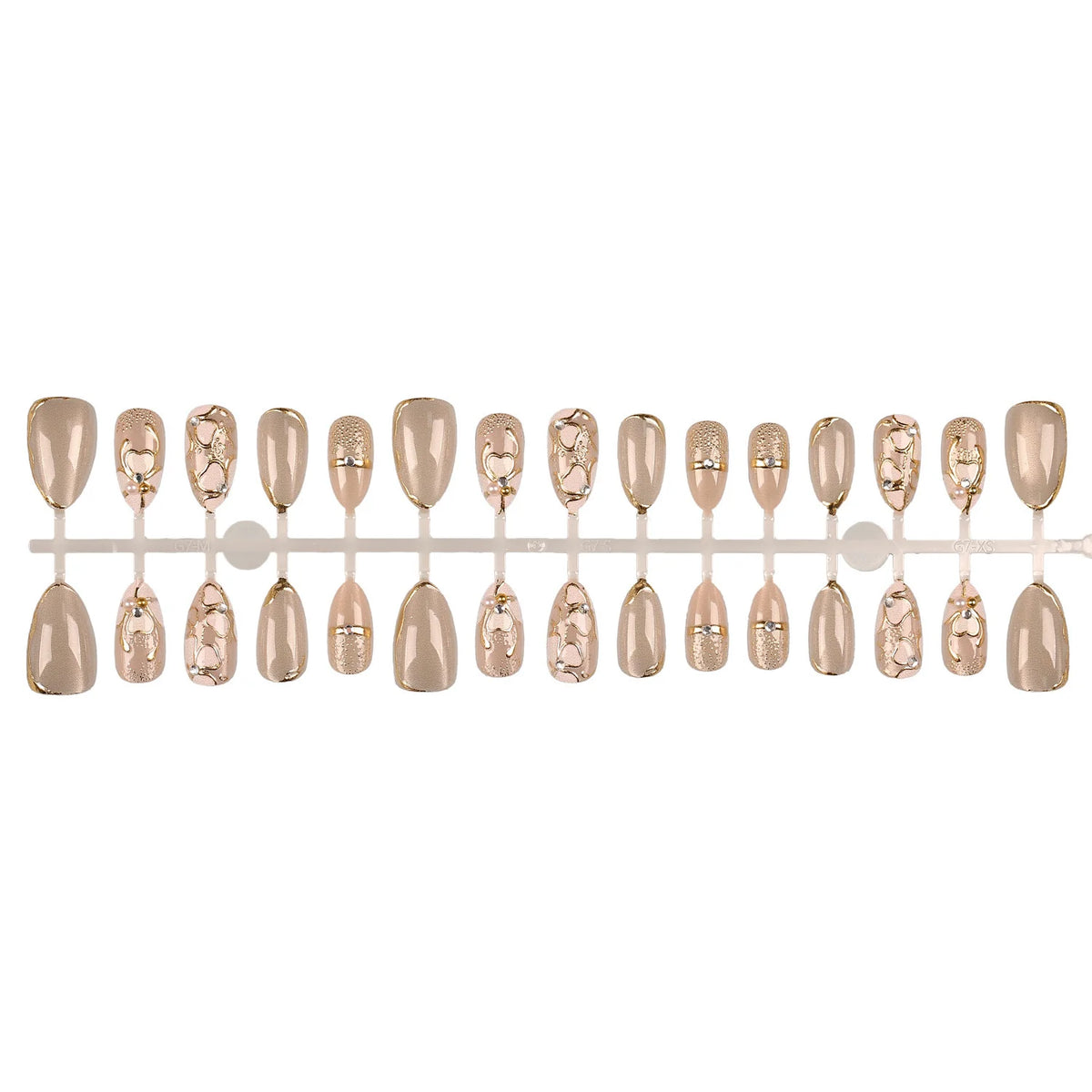 Press-On Nail Set Elegant Patterned Quick Application & Long-Lasting