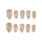 Press-On Nail Set Elegant Patterned Quick Application & Long-Lasting