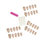 Press-On Nail Set Elegant Patterned Quick Application & Long-Lasting