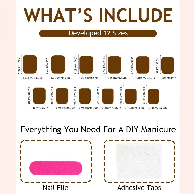 Press-On Nail Set Elegant Sparkling Accents Easy Apply