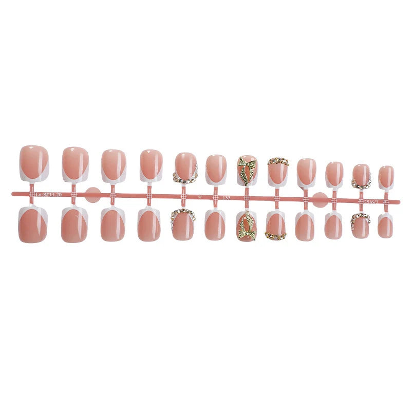 Press-On Nail Set Elegant Sparkling Accents Easy Apply