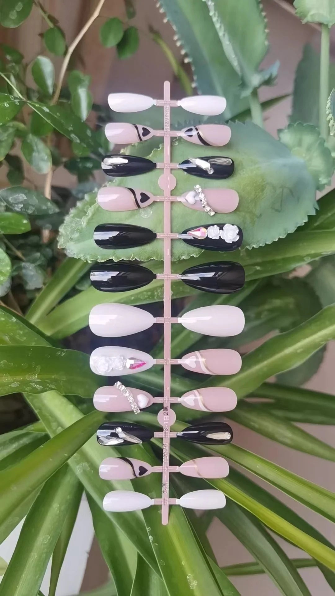 Press-On Nail Set Embellished 24 Piece Easy DIY