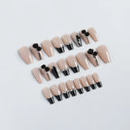 Press-On Nail Set Embellished Black Reusable