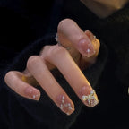 Press-On Nail Set Embellished Butterfly Peel & Stick