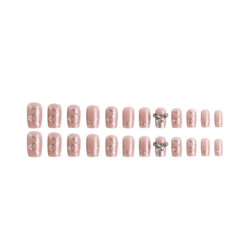 Press-On Nail Set Embellished Butterfly Peel & Stick