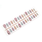 Press-On Nail Set Embellished Design No Glue & Reusable