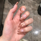 Press-On Nail Set Embellished Easy Application & Reusable