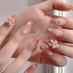 Press-On Nail Set Embellished Easy Application & Reusable