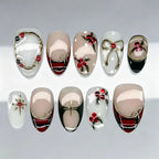 Press-On Nail Set Festive Artisan Designs Easy Application