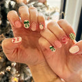 Press-On Nail Set Festive Bows Easy-Apply & Long-Lasting