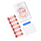 Press-On Nail Set Festive Bows Non-Damaging Adhesive