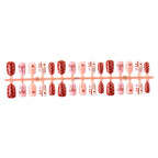 Press-On Nail Set Festive Bows Non-Damaging Adhesive