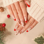 Press-On Nail Set Festive Christmas Easy Application & Long-Lasting