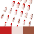 Press-On Nail Set Festive Christmas Easy Application & Long-Lasting