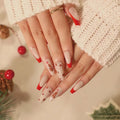 Press-On Nail Set Festive Christmas Easy Application & Long-Lasting
