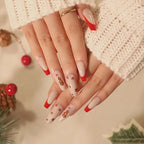 Press-On Nail Set Festive Christmas Easy Application & Long-Lasting