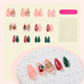 Press-On Nail Set Festive Designs 24-Piece Adhesive Sheets