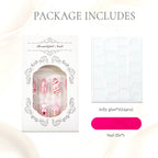 Press-On Nail Set Festive Designs 24-Piece Jelly Glue & File