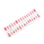 Press-On Nail Set Festive Designs 24-Piece Jelly Glue & File