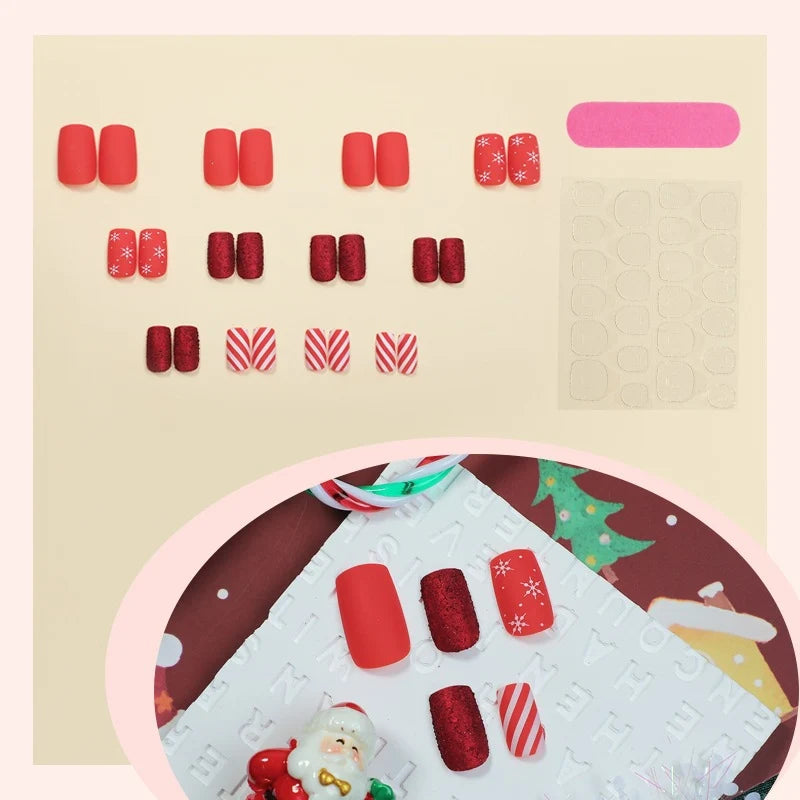 Press-On Nail Set Festive Designs & Easy DIY