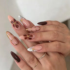 Press-On Nail Set Festive Designs & Gel Polish