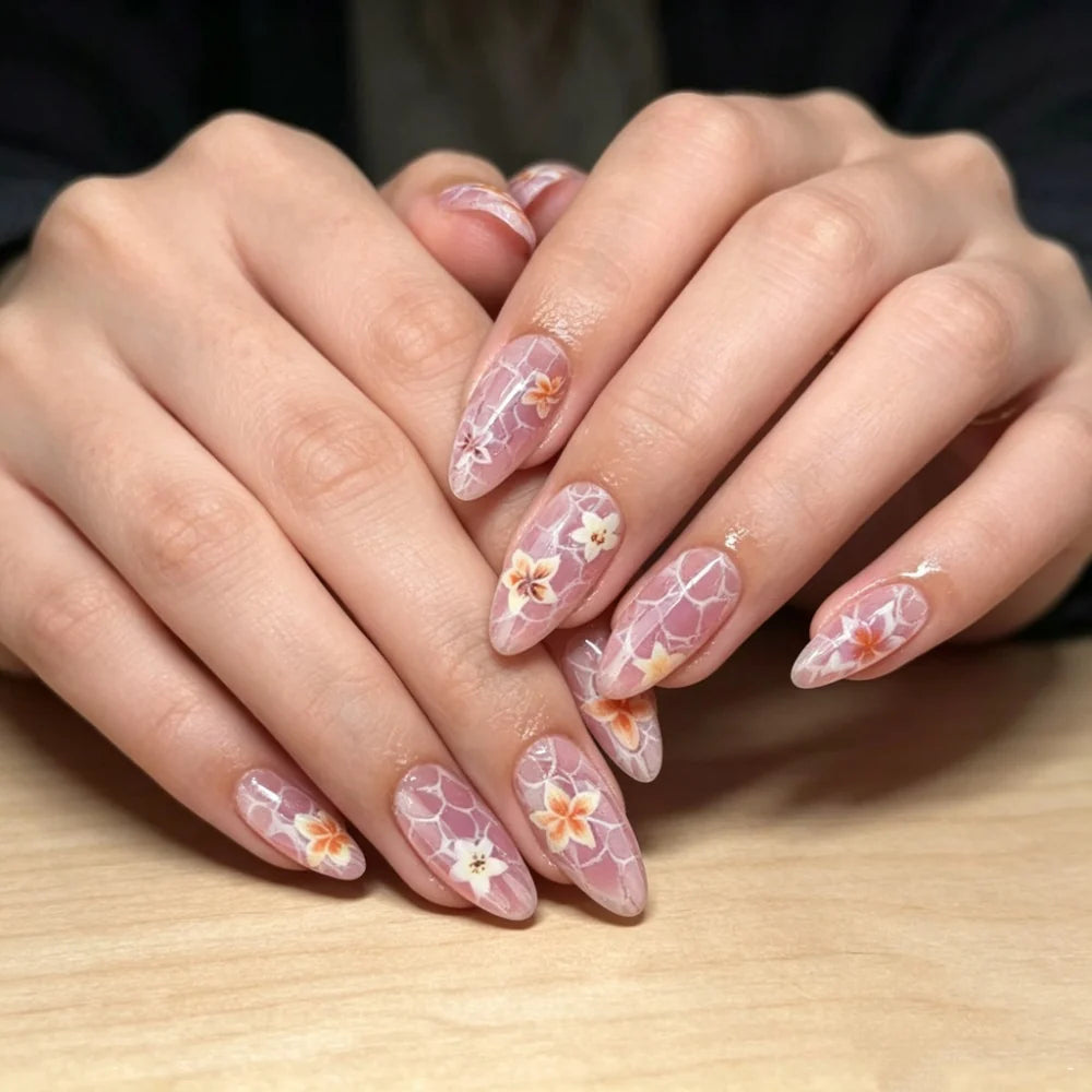 Press-On Nail Set Festive Designs & Gel Polish