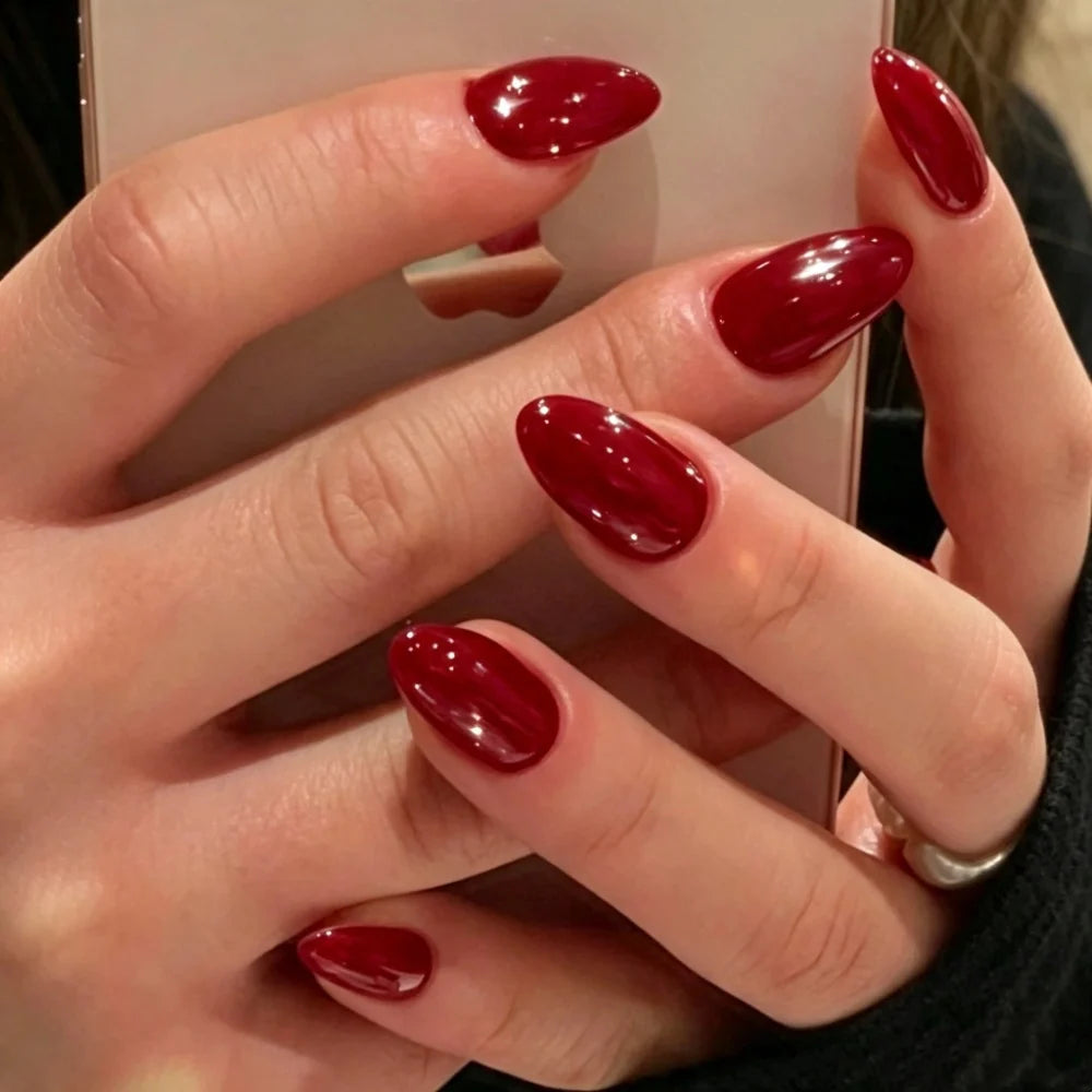 Press-On Nail Set Festive Designs & Gel Polish