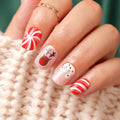 Press-On Nail Set Festive Designs Gel Polish & Buffing Strips