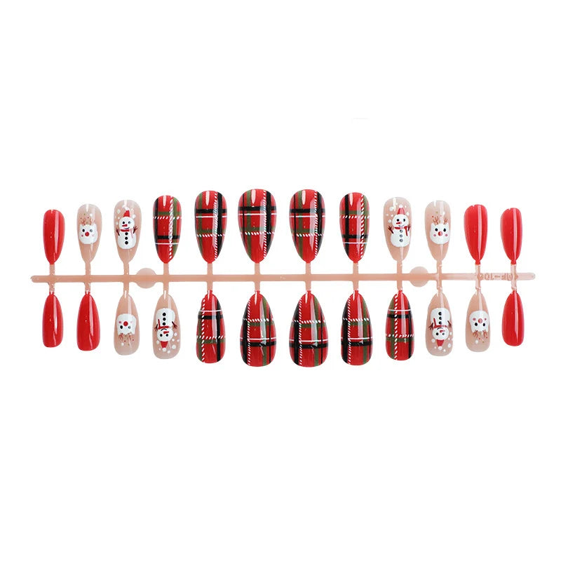 Press-On Nail Set Festive Designs Glue-Free & Long-Lasting