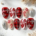 Press-On Nail Set Festive Designs Reusable Comfortable Fit