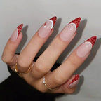 Press-On Nail Set Festive French Tips & Adhesive Tabs