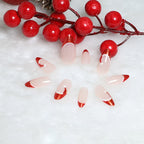 Press-On Nail Set Festive French Tips & Adhesive Tabs