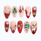 Press-On Nail Set Festive Glitter Multiple Sizes Non-Toxic